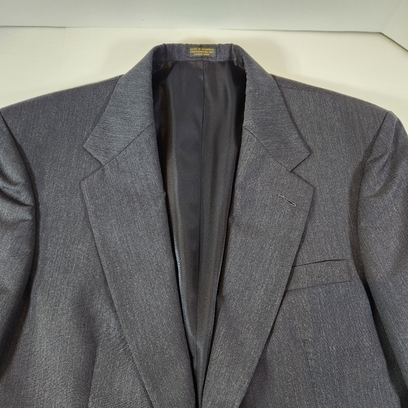 OSCAR De La Renta Mens 43R Dark Gray 100% Wool Blazer Sport Coat Suit Jacket - Picture 4 of 11